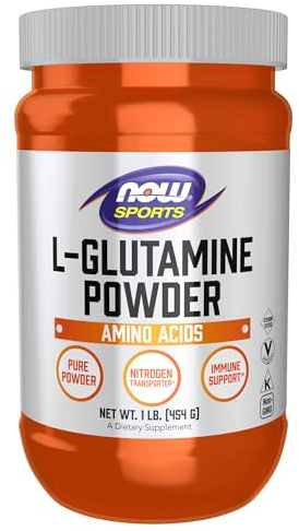 NOW Foods Sports Nutrition, L-Glutamine Pure Powder, Nitrogen Transporter*, Amino Acid, 1-Pound