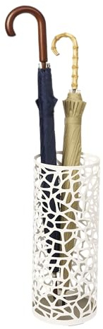 Yamazaki 6321 NEST Porte-parapluie rond, blanc, Acier, minimaliste, 19 x 19 x 46.5 c m
