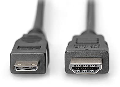 DIGITUS Cavo di collegamento HDMI ad alta velocità, Tipo-C - Tipo A - 2.0 m - Ultra HD 4k/30Hz - compatibile con TV/beamer/monitor - contatti placcati oro - nero