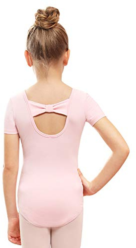 Stelle Leotard for Girls Ballet Dance Leotard Gymnastics Outfits with Bow Back (Toddler/Little/Big Kids) (Ballet Pink, 4-5 Years)
