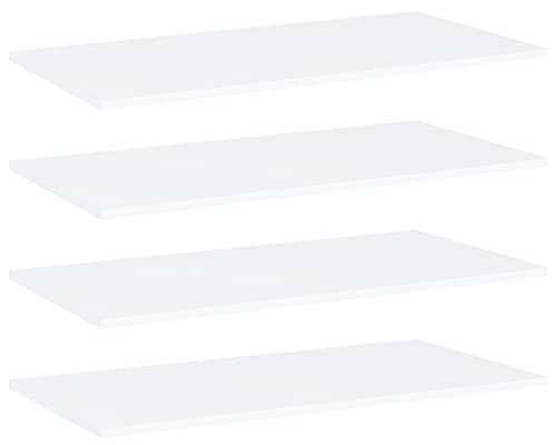 vidaXL Estantes para estantería 4 uds contrachapada Blanco 80x40x1,5cm | Aspecto elegante y simple para cualquier decoración, ideal para mostrar o almacenar cosas, hecho de madera duradera