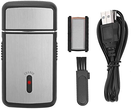 Mini USB Electric Shaver, USB Rechargeable Facial Ultra Thin Electric Shaver with USB Charger and Cleaning Brush for Men's Facial Use Home Travel and Camping