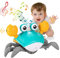 Crawling Crab Baby Toy,Sensory Toys for 1 2 3 4+ Years Old Boys Girls with LED Light and Music,Birthday Gifts for Kids Age 1-7 Year Old ,Electronics Pet Toys Toys with Automatically Avoid Obstacles