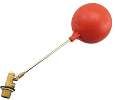 Gralara Aquarium Float Valve Floating Ball Valve Automatic Fill Shutoff Switch Brass Float Valve for Storage Tank Pool Pond, Red, 1inch DN25
