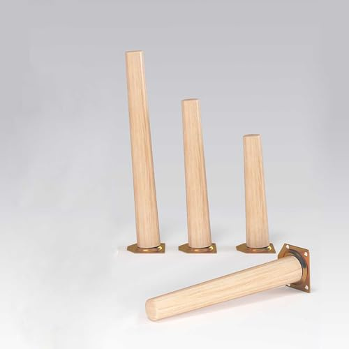 4 Stück Ersatz Tischfuß für Sofa/Couch/Lounge/Stuhl/Schreibtisch/Schrankfüße Schräge,Holz Tischbeine aus massivem Naturholz (50CM,4pcs-Tilt)