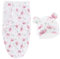 IUDWCG 2 Pcs Baby-Puckdecke und Puckmütze, verstellbare Neugeborene Puckdecke, Baby-Pucksack, 0–3 Monate, Baby-Puckdecke, weicher Baumwollschlafsack (Rosa)