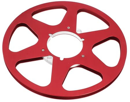 Carrete de Recogida Vacío de 10 Pulgadas y 1/4 a Cubo de Carrete Rojo, Aluminio Carrete de Cinta Vacía de 6 Orificios Carrete Abierto Cinta de Audio Carrete Vacío, Carrete
