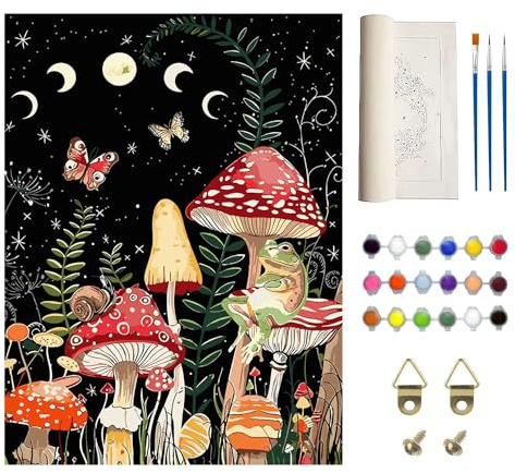 DAZZLUXE 1 tela con 18 scatole di colore, 3 pennelli, 2 paia di supporti, set da pittura, colori a olio, colori su tela digitale, set da pittura digitale