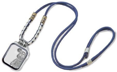 HMLXSH Necklace Adapter Pendant Is Compatible with The Apple Watch The Handmade Hand Rope Connector Comes with A Double-wound Wristband, and The Watch Lanyard IWatch Series 8/7/6/5/4/SE/9