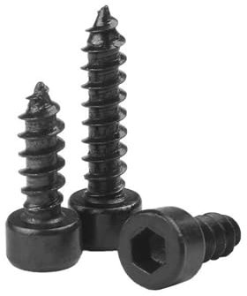 Wildeep 10 Stück M4 M5 Länge 8–50 mm schwarz Innensechskant selbstschneidende Zylinderkopfschraube aus Kohlenstoffstahl(50mm,M4x10pcs)