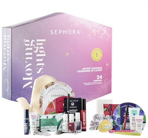 Sephora Adventskalender 2024 - Moving Lights Adventskalender - 24 Überraschungen, darunter Make-up, Pflege, Badprodukte oder Accessoires