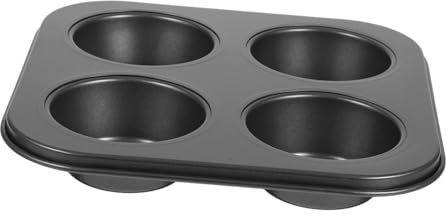 OKUMEYR 4griglie Teglia Muffin Scomparti Antiaderente Nero Per Forno Resistente Ad Alta Temperatura Stampo Cupcake Pratico e Facile Da Pulire Per Dolci Fatti in Casa