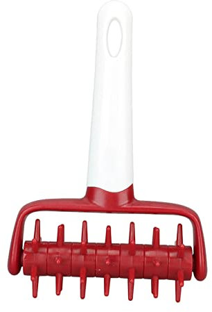 Baxnore Pizza Dough Docker Roller, Plastic Pizza Dough Docker, Dough Hole Maker, Pizza Dough Roller, Pizza Pin Puncher with Spikes for Home Kitchen (Red)