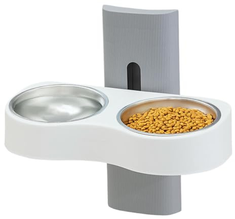 Ciotola da parete per cani, ciotole regolabili per gatti, ciotole di alimentazione doppie, rimovibili | ciotole d'acqua per gatti, ciotole per cani poco ingombranti per cani, piccole, medie e grandi