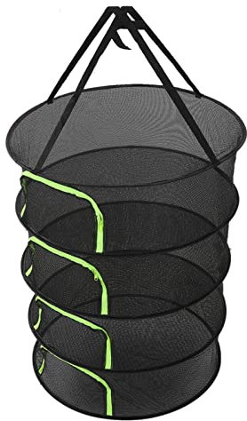ZJchao Hängen Trockenes Rack, Blüten Trocknende Rack Faltbare Pflanzentrocknungsnetz 60 cm Durchmesser Buds Trockenes Netz mit Aufbewahrungsbeutel Gras für Pflanzen, Schrank, Hydroponik, Garten Im
