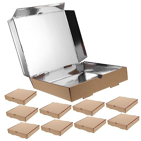 GLEAVI 10pezzi Scatole Pizza Cartone Ondulato Spesso Per Asporto e Feste Protezione Da Deformazione Mantenimento Freschezza Formato Per Ristoranti e Picnic
