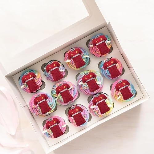 24 Pre-Cut Red Football Themed Edible Icing Cupcake Topper Cake Decoration Liverpool