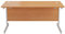 Office Hippo Heavy Duty Rectangular Cantilever Desk - Home Office or PC Desk, Integrated Cable Ports - White Frame/Beech Top, 120cm x 80cm