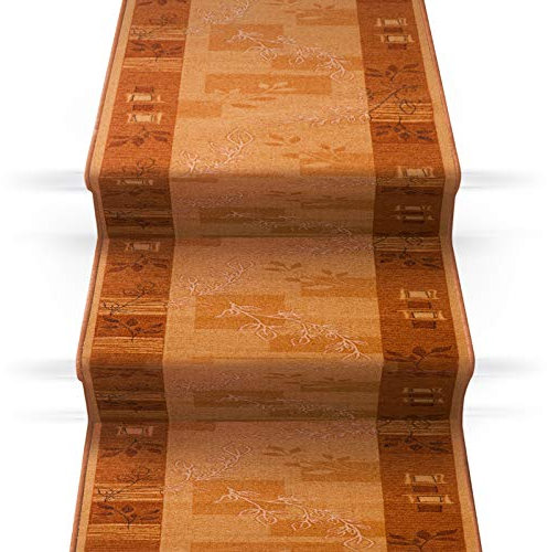 casa pura Treppenteppich Treppenläufer | viele Größen | stilvoller Läufer für den durchlaufenden Treppenbelag | GUT-Siegel | Qualitätsprodukt aus Deutschland (Terra 67x1100 cm)