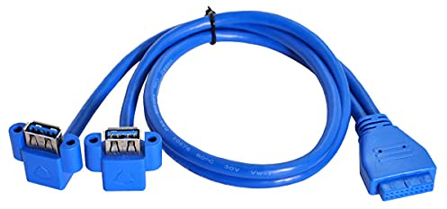 cablecc Câble USB 3.0 type A double femelle vers carte mère 20 broches 19 broches 50 cm