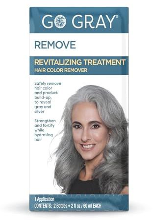 Go Gray Treatment System (Remove), 1 Application, Revitalizing Treatment Hair Color Remover Safely Removes Hair Dye to Reveal Gray & Silver