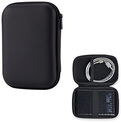 Coque pour disque dur externe, Étui pour Portable SSD, Pochette pour Portable SSD, avec Proche Filet, HDD Case,mémoire externe portable 2,5 Disque externe Protection Sac Antichoc Rigide Coque (Noir)