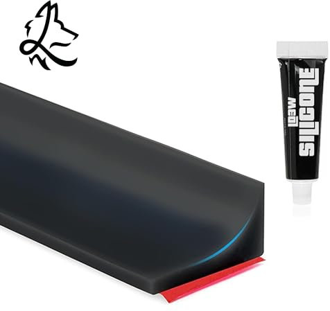 Guarnizione porta doccia in silicone adesivo con tubo di silicone per tenuta per vasca da bagno, bagno in comune, guarnizione porta doccia (nero, 3, metri)