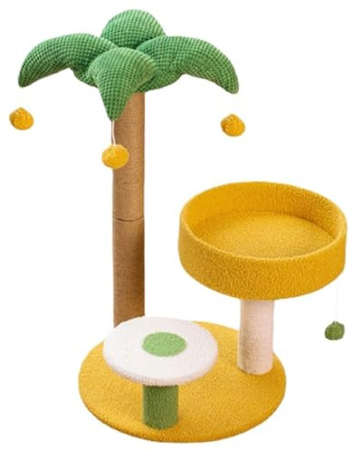 Katzenbaum Kratzbaum Coconut Trees Kratzbaumturm Für Zimmerkatzen Niedlicher Kratzbaum Für Katzen Mit Sisal-Kratzstämmen katzenkratzbaum