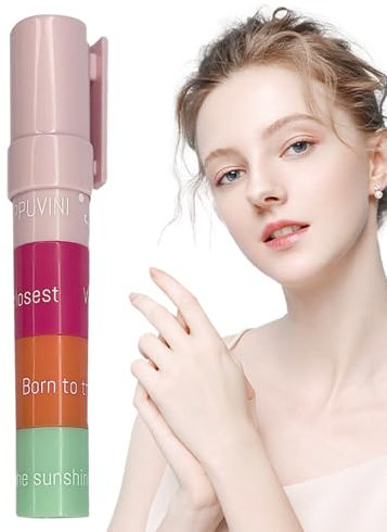 Bálsamo Labial Hidratante | Barra Labial con Tinte 4 Tonos | Acabado Brillante Natural Con Efecto Voluminizador, Accesorios De Belleza Y Cosmética Para Mujeres Adultas