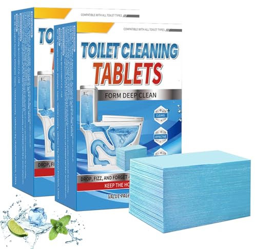 Wc Reiniger Tabs, Reiniger Toilettenreiniger Urinsteinentferner Extra Stark, Spülkasten Reiniger, Wc Reiniger, Putzmittel, Umweltfreundlich mit Aktivsauerstoff, 120 Tabs Zitronenduft (2)