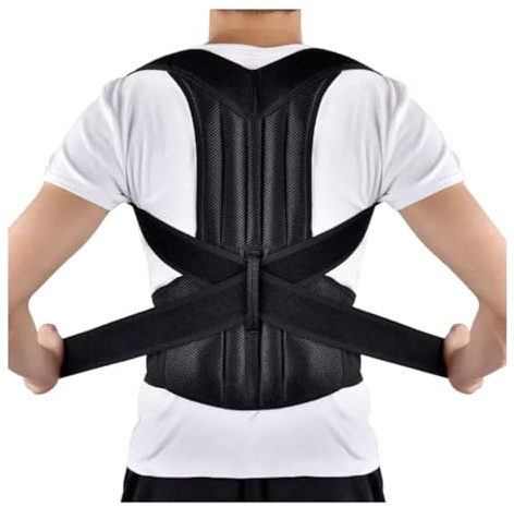 M&T Co Posture Corrector for Men & Women – Adjustable Back Brace for Pain Relief, Spine Alignment & Better Posture – Comfortable, Breathable Support for Back, Shoulder & Neck (L)