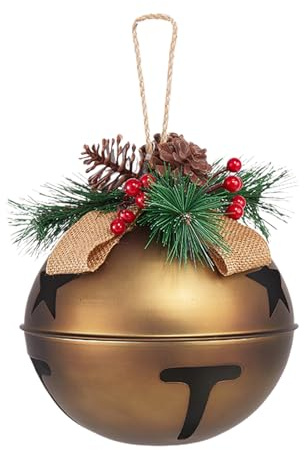 Julklockor ornament | Metall med tallkottar, utomhus julklockor med tallkottar - för festdekorationer inomhus utomhus träd öppen spis bondgård trädgård