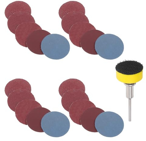 Gatuida Set 100 Dischi Abrasivi Floccati Multi-Grana 100/180/240/1500 per Levigatrice e Trapano Carta Vetrata a Disco per Legno e Metallo Accessori per Lavori di Finitura e Riparazione