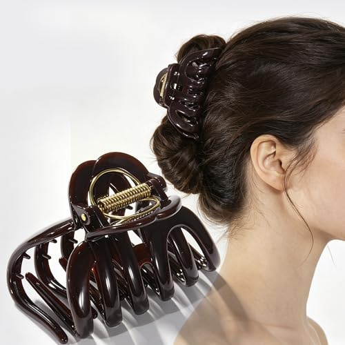 Grosse Pince Cheveux Femme Grande Pince Crabe 9,3cm Antidérapante Épaisses