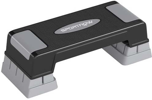 SPORTNOW Stepper Fitness Aérobic 3 Niveaux 12/17,5/22,5 cm 250 kg Gris