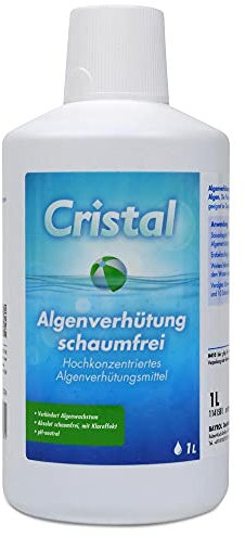 Cristal Algenverhütung 1 l SCHAUMFREI - Verhindert Algenwachstum im Pool - Algenvernichter Algizid Algenschutz - Algezid für Pool & Whirlpool