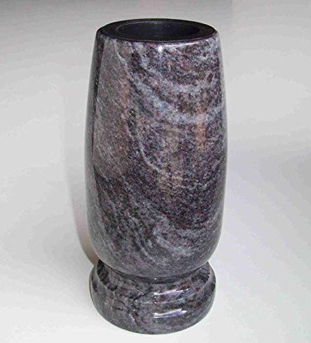 designgrab Grabvase Classico medium Orion aus poliertem Orion, blaugrau-schwarz-rotbraun – 25×12 cm, klassisch-rund, hochglanzpoliert