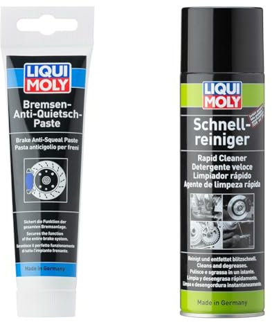 Liqui Moly 3077 Pasta Antichirridos para Frenos, 100 Gr + 3318 Limpiador Rápido Spray, 500 Ml, Colores Aleatorios