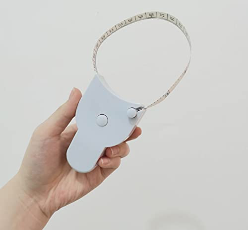 Ruban À Mesurer Pour le Corps, Ruban À Mesurer À Bouton RÉTractÉ, Ruban À Mesurer Pour la Taille de Tissu PersonnalisÉE, 2 UnitÉS de Mesure - Pouces et CentimÈTres - (Blanc Pur)