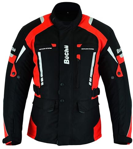 Buchii Veste de moto pour homme, blindée CE, imperméable, Cordura 600D, haute visibilité, veste de protection pour l'hiver et l'été, veste de moto pour homme