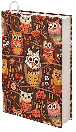 Kuiaobaty Niedliche Eulen-Vogel-Buchhüllen für Bücher, Neuheit Eulen auf Ast, Stoffeinband für Taschenbuch, Buchliebhaber, Geschenke