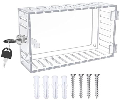 Thermostat Lock Box - all-embracing Thermostat Safety Lock, Clear Thermostat Guard | Keyed Thermostat Protective, Wall Mounted Acrylic Thermostat Box, Tamper Proof Thermostat Shield