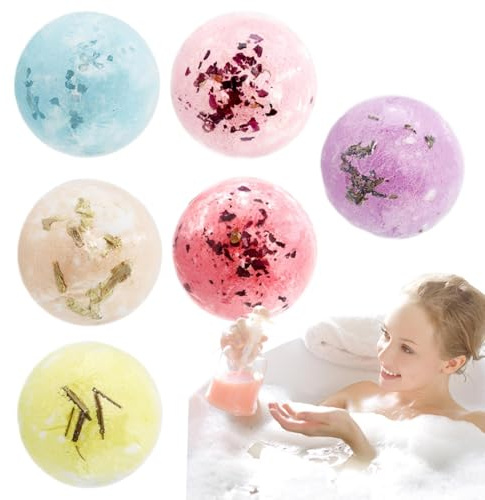 Duschkugel-Set | Naturduschkugeln | Duschkugeln Set aus 6 Badekugeln für | Frauen und Männer, Natürliche Duschkugeln, Spa Badekugeln
