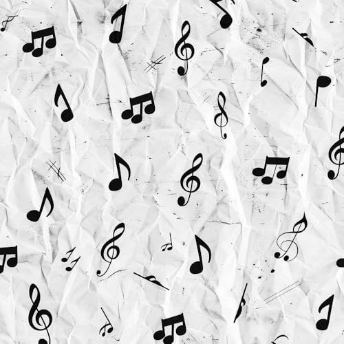 JIAOQSS Papel pintado autoadhesivo Música de notas negras Envoltura de vinilo papel tapiz adhesivo adhesivo para muebles papel de contacto adhesivo sala de estar dormitorio