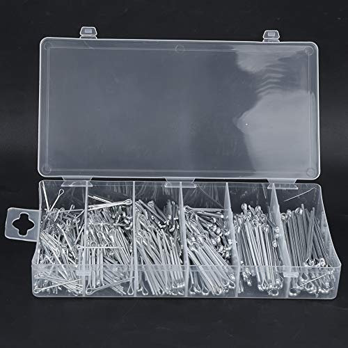 Splint-Sortiment-Set, Splinte, Splinte, Verbindungselemente, Teile, Werkzeug-Set, 555-teiliges Splint-Sortiment-Set, Splint-Abzieher mit Großem Industrie-Aufbewahrungskoffer