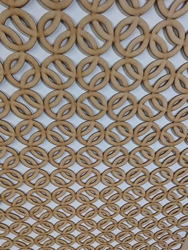 Panel decorativo de madera, tabique de pared, rejilla de cubierta de radiador, decoración de muebles, corte láser de tablero MDF de 3 mm de grosor (tamaño 1200 mm x 610 mm) patrón (019C). Fabricado en