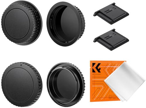 K&F Concept Body Cap + Rear Lens Cap for Canon DSLR Camera with EF EF-S Lens, Compatible with Canon EOS 90D 80D 70D 60D 5D Mark III IV 6D 7D T7 T6 T5 T8i T7i
