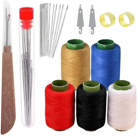 Sewing Kit, 41pcs Stainless Steel & ABS Needle & Thread Tool Set,Big Eye Steel Sewing Needles Kit with Thread Ripper, Thimbles, 10 Color Threads, Needle and Thread Kit Portable Sewing Supplies