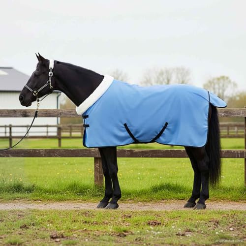 Kaloriko Couverture Équine Aqua Complet Fleece Polaire légère résistante au Vent pour Cheval extérieur Protection Hiver