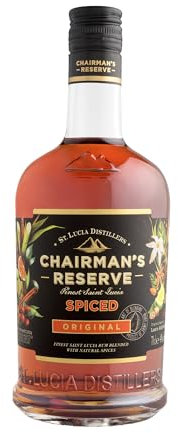 Chairman's Reserve Spiced Rum | Rum with Natural Flavours Distilled, Blended and Bottled in Saint Lucia 40 Percent Alcohol 700ml Perfect for Neat Tasting and Easy to Make Cocktails